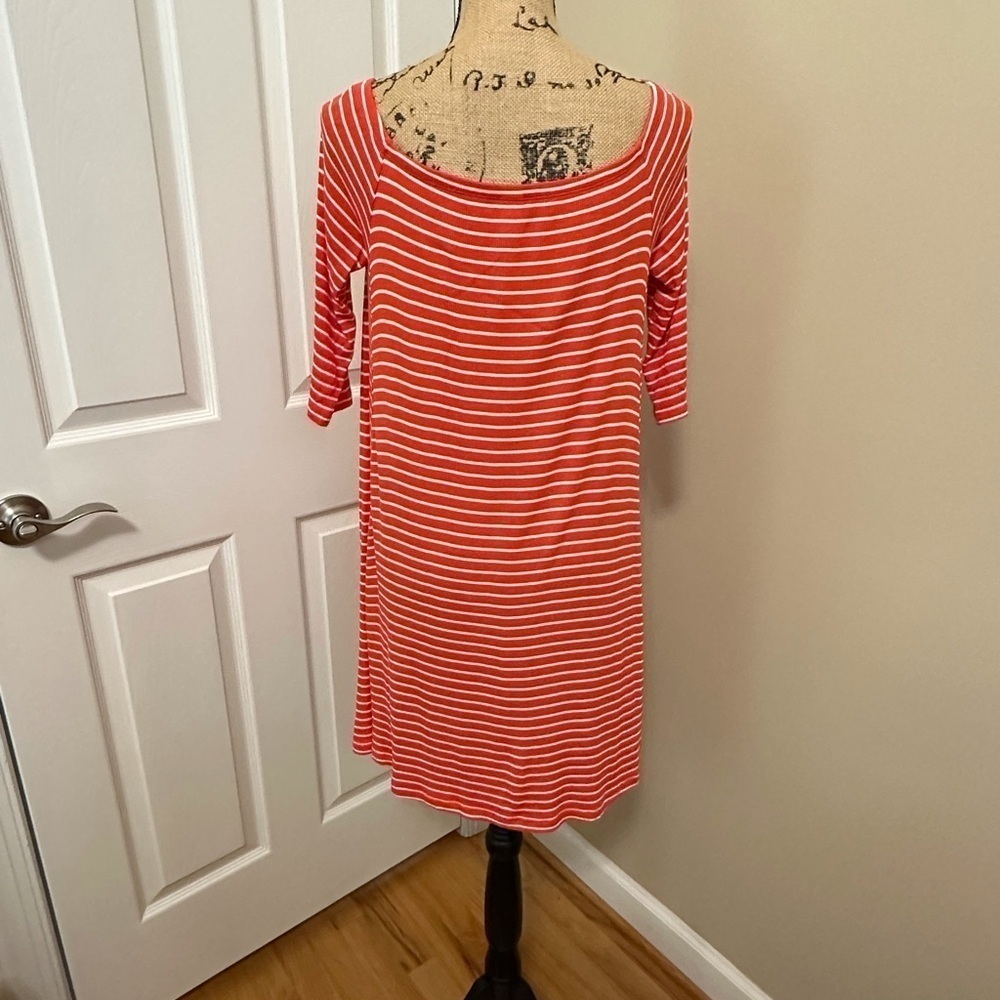 Women’s Old Navy Orange striped off the shoulder dress Size M - Picture 3 of 7